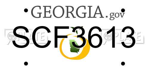 SCF3613 Georgia License Plate