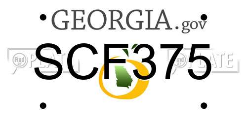 SCF375 Georgia License Plate