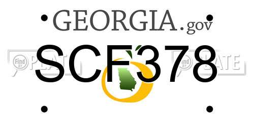 SCF378 Georgia License Plate