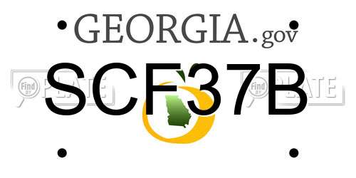 SCF37B Georgia License Plate