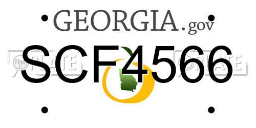 SCF4566 Georgia License Plate