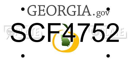 SCF4752 Georgia License Plate