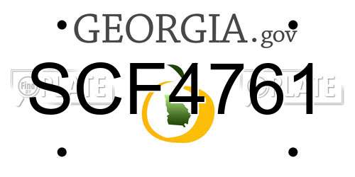 SCF4761 Georgia License Plate