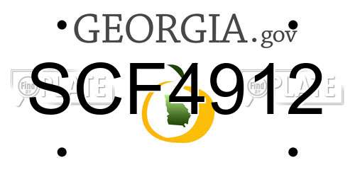 SCF4912 Georgia License Plate