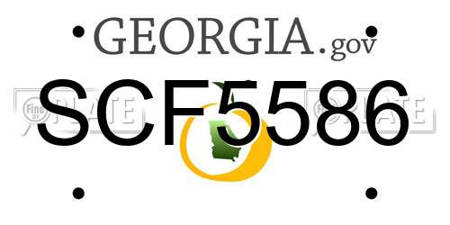 SCF5586 Georgia License Plate