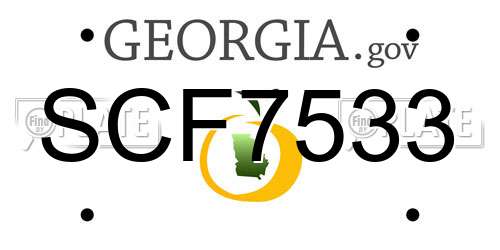 SCF7533 Georgia License Plate