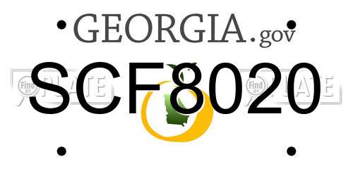 SCF8020 Georgia License Plate