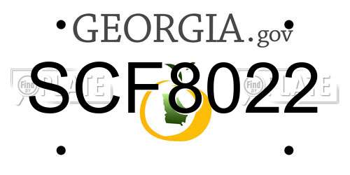SCF8022 Georgia License Plate