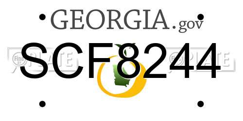 SCF8244 Georgia License Plate
