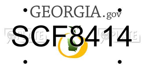 SCF8414 Georgia License Plate