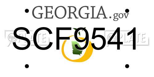 SCF9541 Georgia License Plate