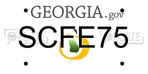 SCFE75 Georgia License Plate