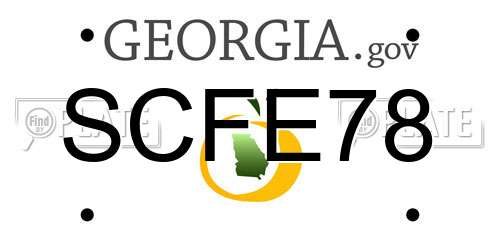 SCFE78 Georgia License Plate