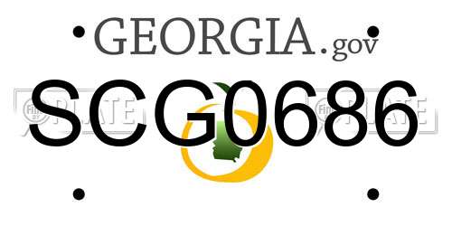 SCG0686 Georgia License Plate