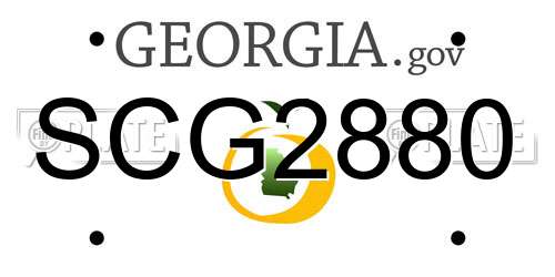 SCG2880 Georgia License Plate