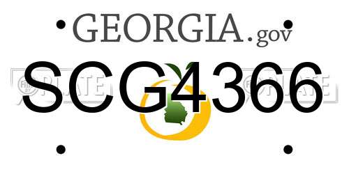 SCG4366 Georgia License Plate