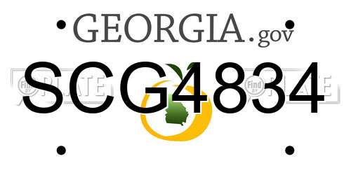 SCG4834 Georgia License Plate
