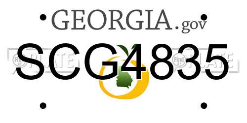 SCG4835 Georgia License Plate