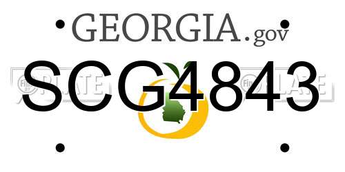 SCG4843 Georgia License Plate