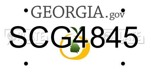 SCG4845 Georgia License Plate