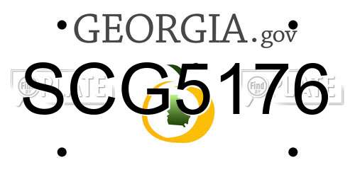 SCG5176 Georgia License Plate