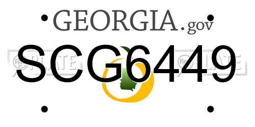 SCG6449 Georgia License Plate