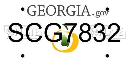 SCG7832 Georgia License Plate