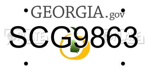 SCG9863 Georgia License Plate