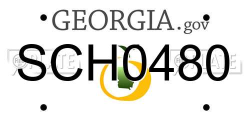 SCH0480 Georgia License Plate