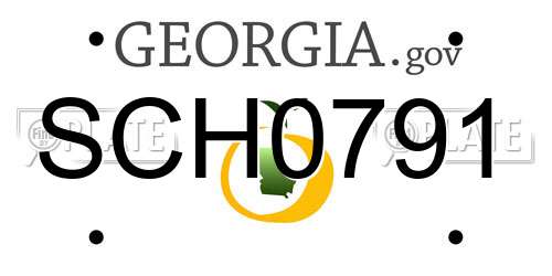 SCH0791 Georgia License Plate
