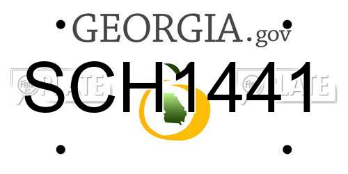 SCH1441 Georgia License Plate