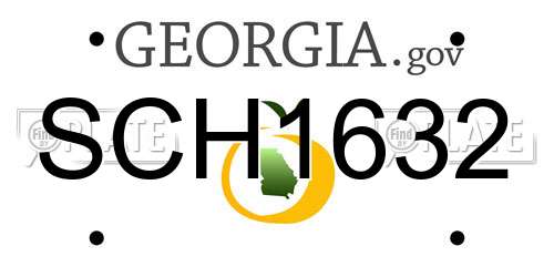 SCH1632 Georgia License Plate