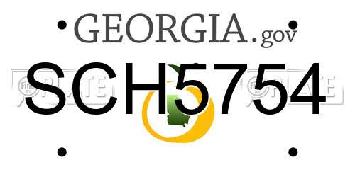 SCH5754 Georgia License Plate