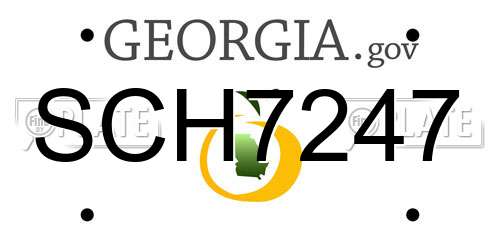 SCH7247 Georgia License Plate