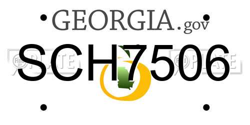 SCH7506 Georgia License Plate