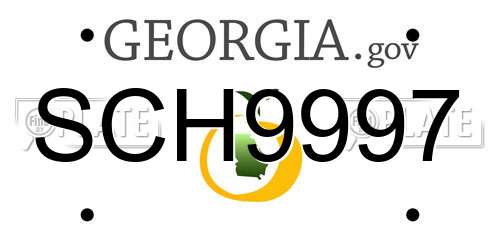 SCH9997 Georgia License Plate