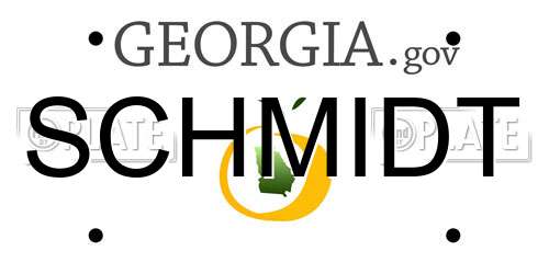SCHMIDT Georgia License Plate