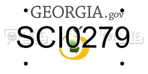 SCI0279 Georgia License Plate