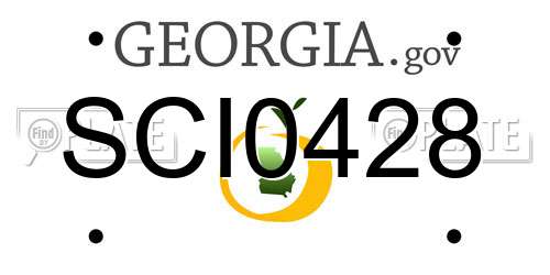 SCI0428 Georgia License Plate