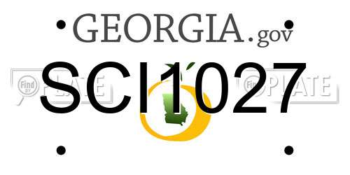 SCI1027 Georgia License Plate