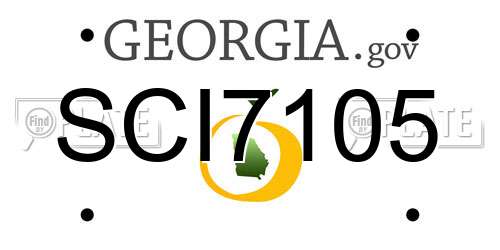 SCI7105 Georgia License Plate