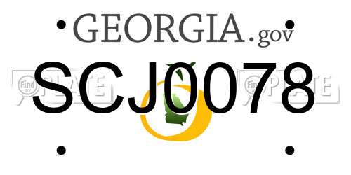 SCJ0078 Georgia License Plate