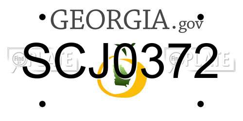 SCJ0372 Georgia License Plate