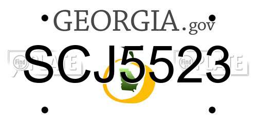 SCJ5523 Georgia License Plate