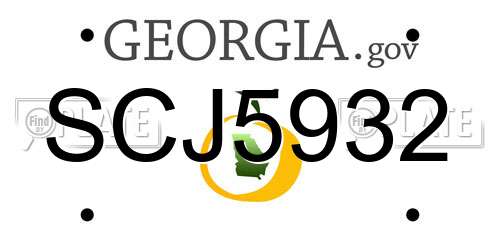 SCJ5932 Georgia License Plate