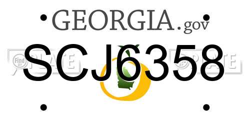 SCJ6358 Georgia License Plate