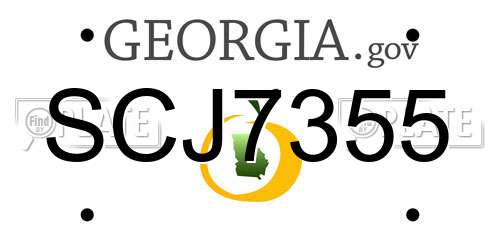 SCJ7355 Georgia License Plate
