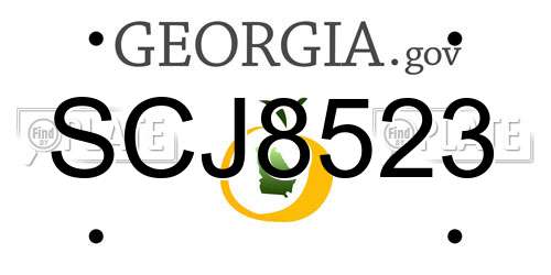 SCJ8523 Georgia License Plate