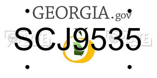SCJ9535 Georgia License Plate