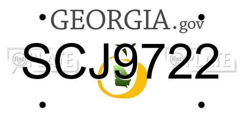SCJ9722 Georgia License Plate